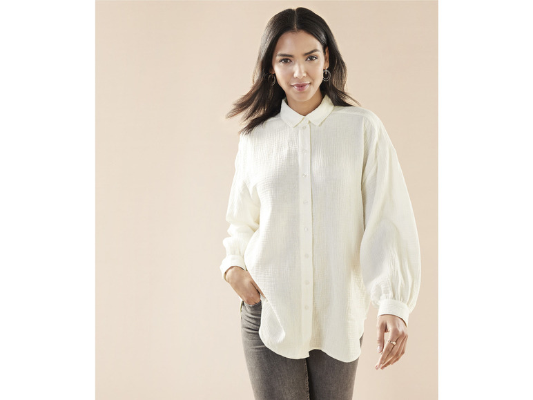 Pełny ekran: esmara® Bluzka muślinowa damska z czystej bawełny - zdjęcie 3
