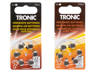 TRONIC® Baterie do aparatów słuchowych, 6 sztuki