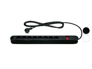 TRONIC® Listwa zasilająca z 8 gniazdami i płaską wtyczką