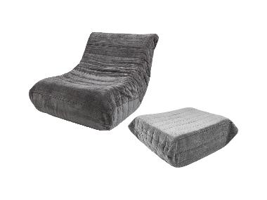 LIVARNO® Zestaw fotel z pufą, ciemnoszary