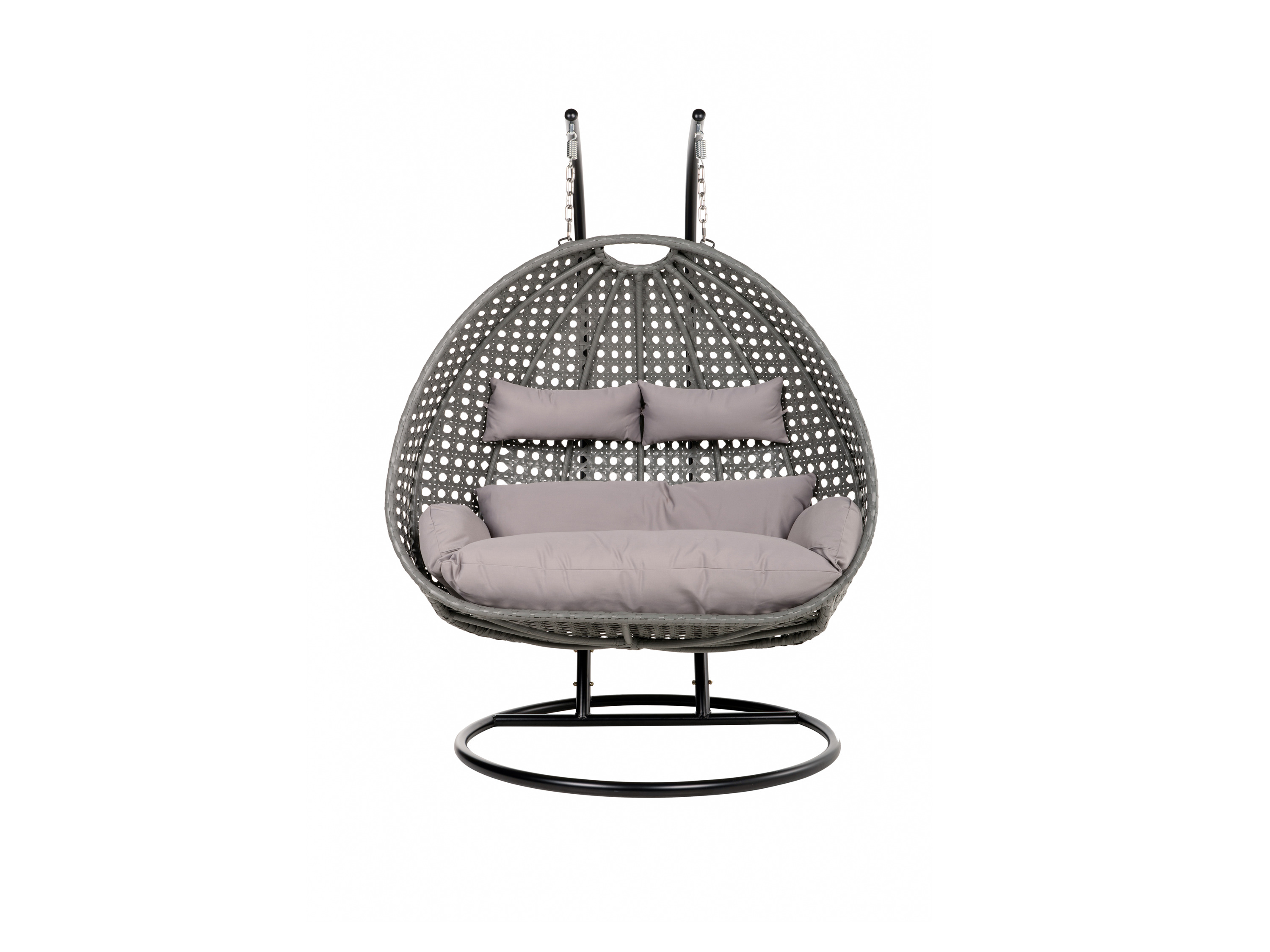 HOME DELUXE Fotel wiszący z polirattanu TWIN (Szary)