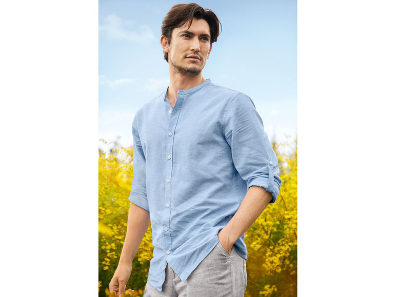 Pełny ekran: LIVERGY® Koszula męska z lnem i bawełną, 1 sztuka - zdjęcie 14