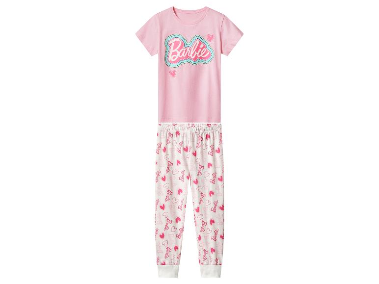 Różowa piżama dziecięca Barbie z nadrukiem serc