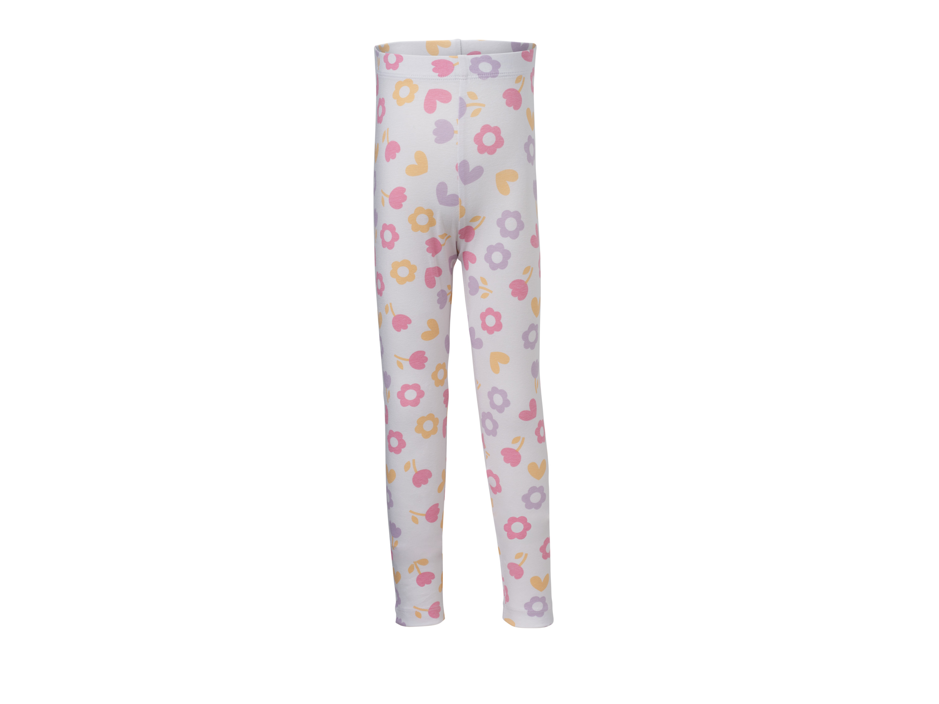 LUPILU® Legginsy dziecięce z bawełny, 2 pary (Biały/jasnofioletowy, 110/116)