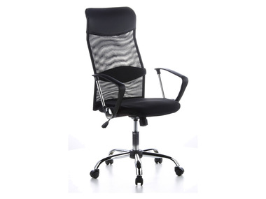 hjh OFFICE Krzesło biurowe obrotowe z podłokietnikami ARIA HIGH, czarne