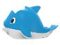 Niebieska zabawka do kąpieli w kształcie delfina.