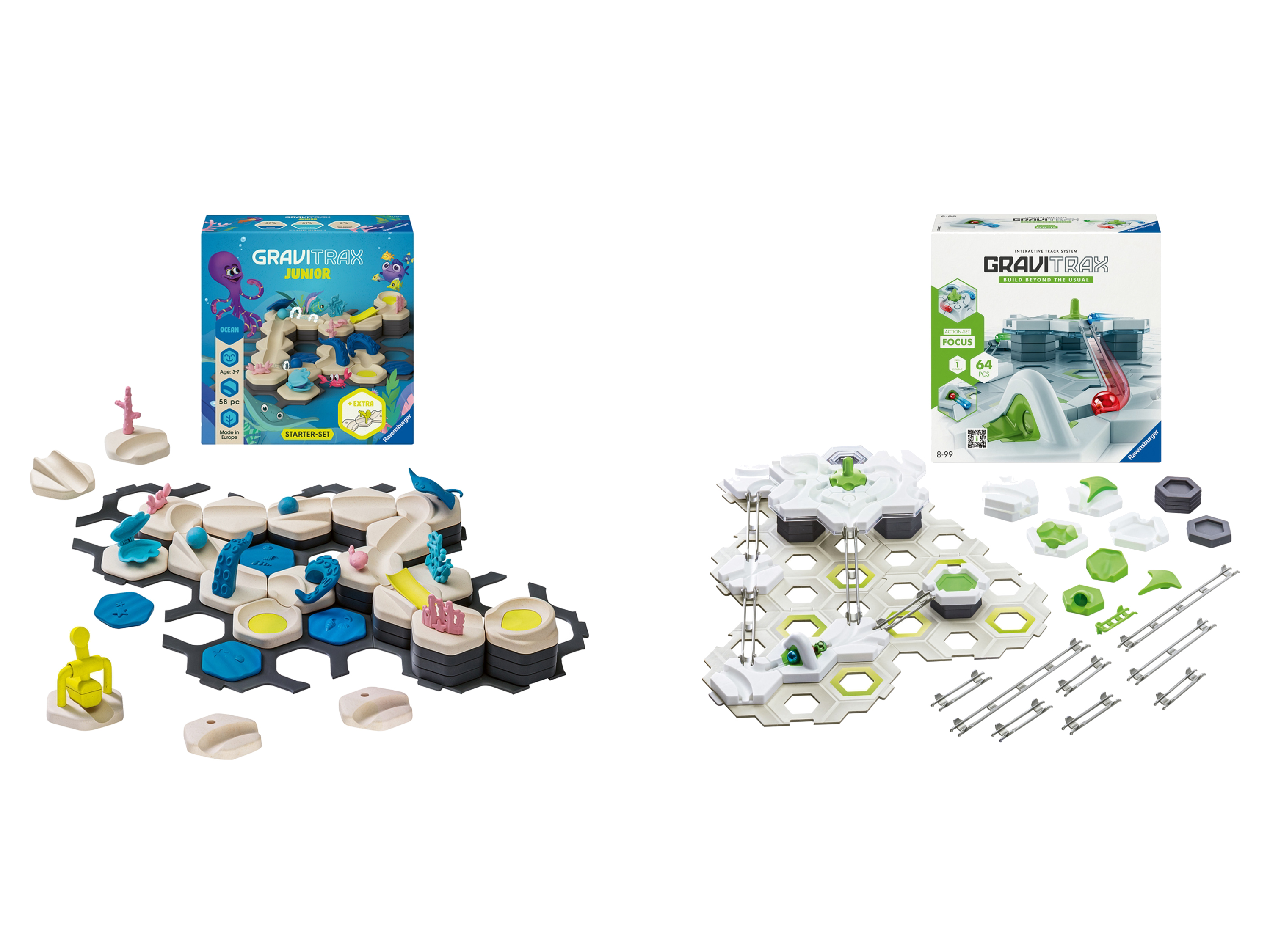 RAVENSBURGER GraviTrax Zestaw Akcji »Focus«, 65-elementowy