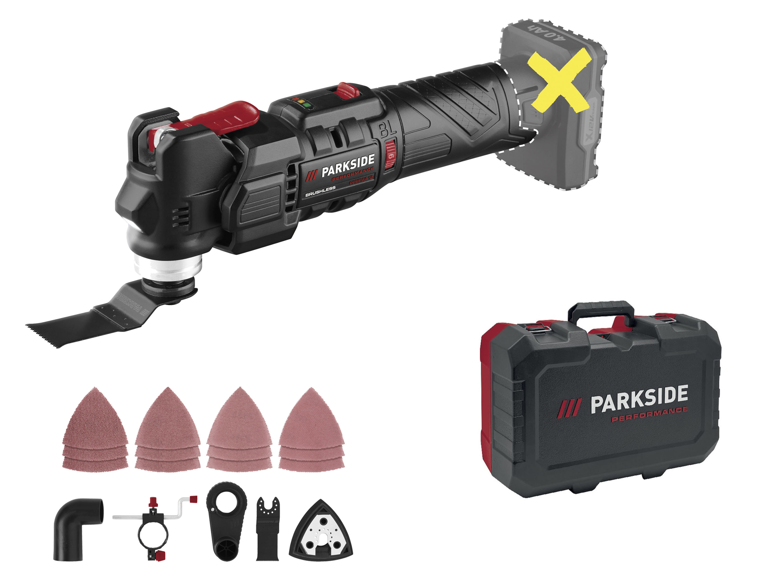 PARKSIDE PERFORMANCE® Akumulatorowe narzędzie wielofunkcyjne 12 V PPMFWA 12 B2 (bez akumulatora i ładowarki)