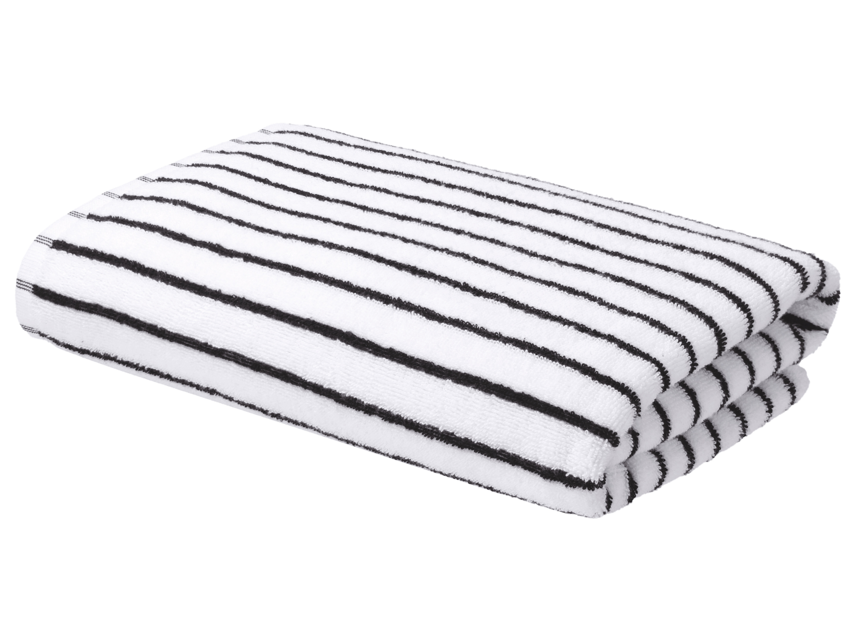 LIVARNO® Ręcznik kąpielowy frotte, 70 x 140 cm (Biały/ czarny)