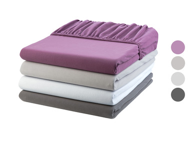 LIVARNO home Prześcieradło z dżerseju z gumką bi-elastic, 180-200 x 200 cm