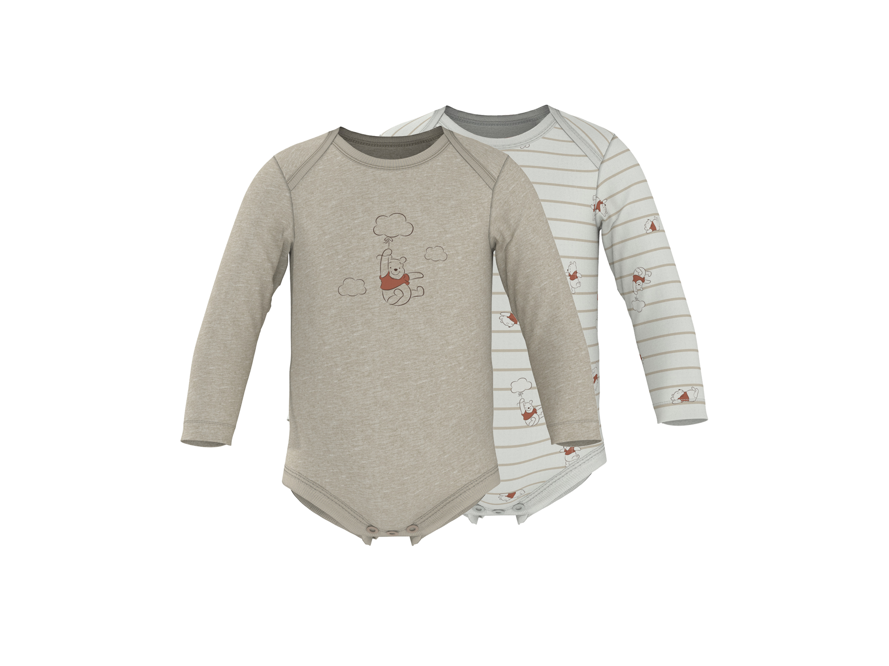 LUPILU® Body niemowlęce, 2 sztuki (Beżowy/ biały, 74/80)