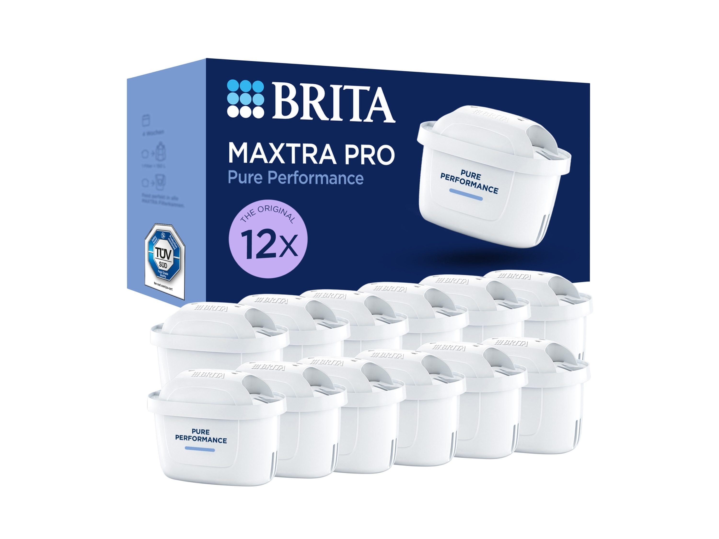 BRITA Wkład filtrujący MAXTRA PRO Pure Performance (Opakowanie 12 sztuk (zapas na pół roku))