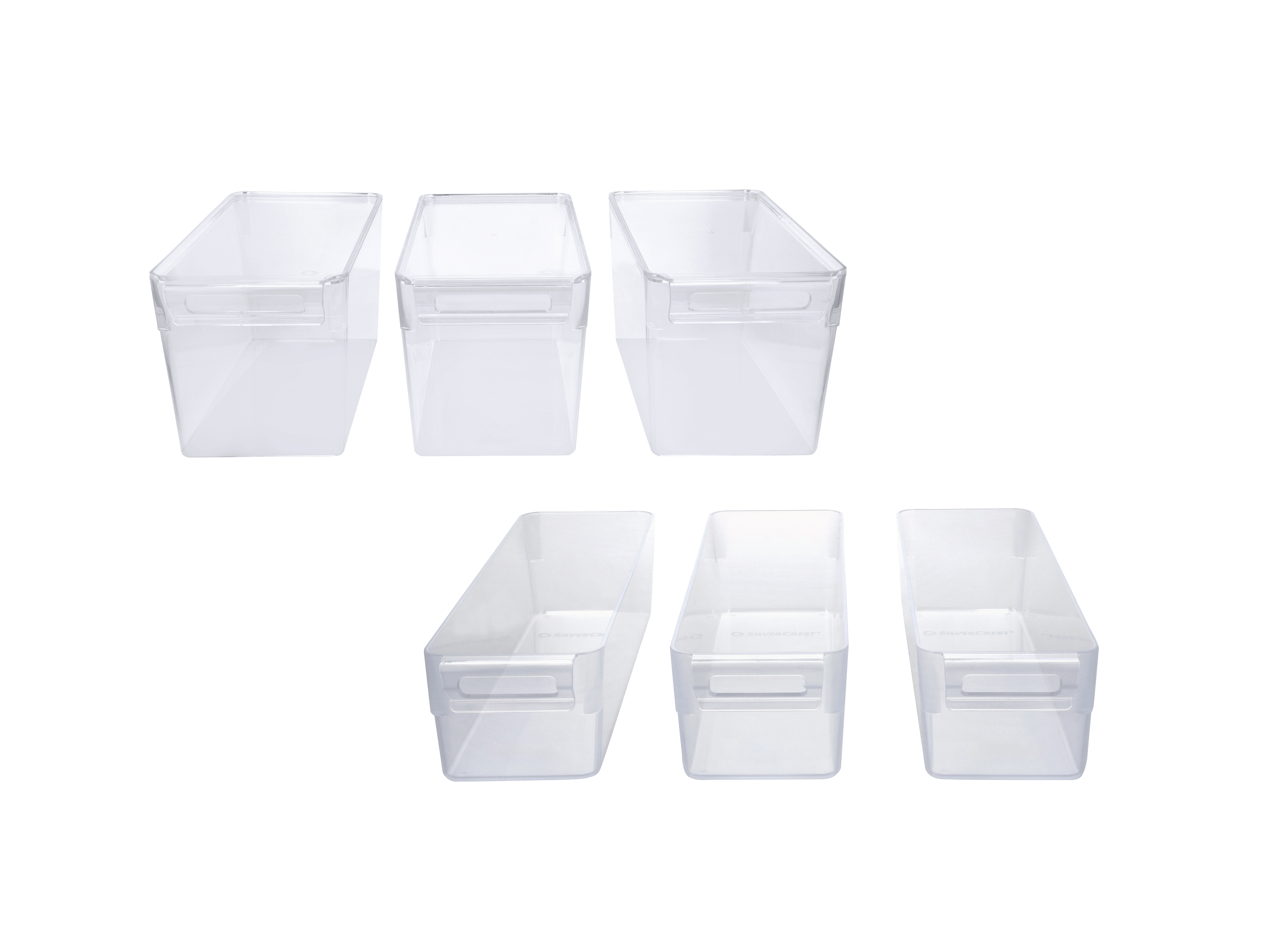 SILVERCREST® Zestaw organizerów do lodówki: bez pokrywki 2 l oraz z pokrywką 4,8 l