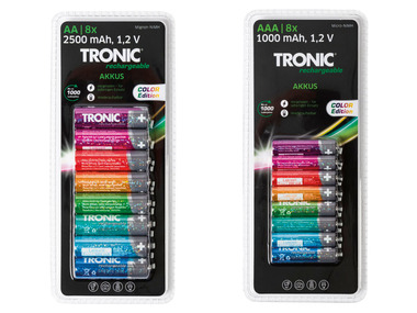 TRONIC® Akumulatorki NiMH »Ready 2 Use Color«, 8 szt.