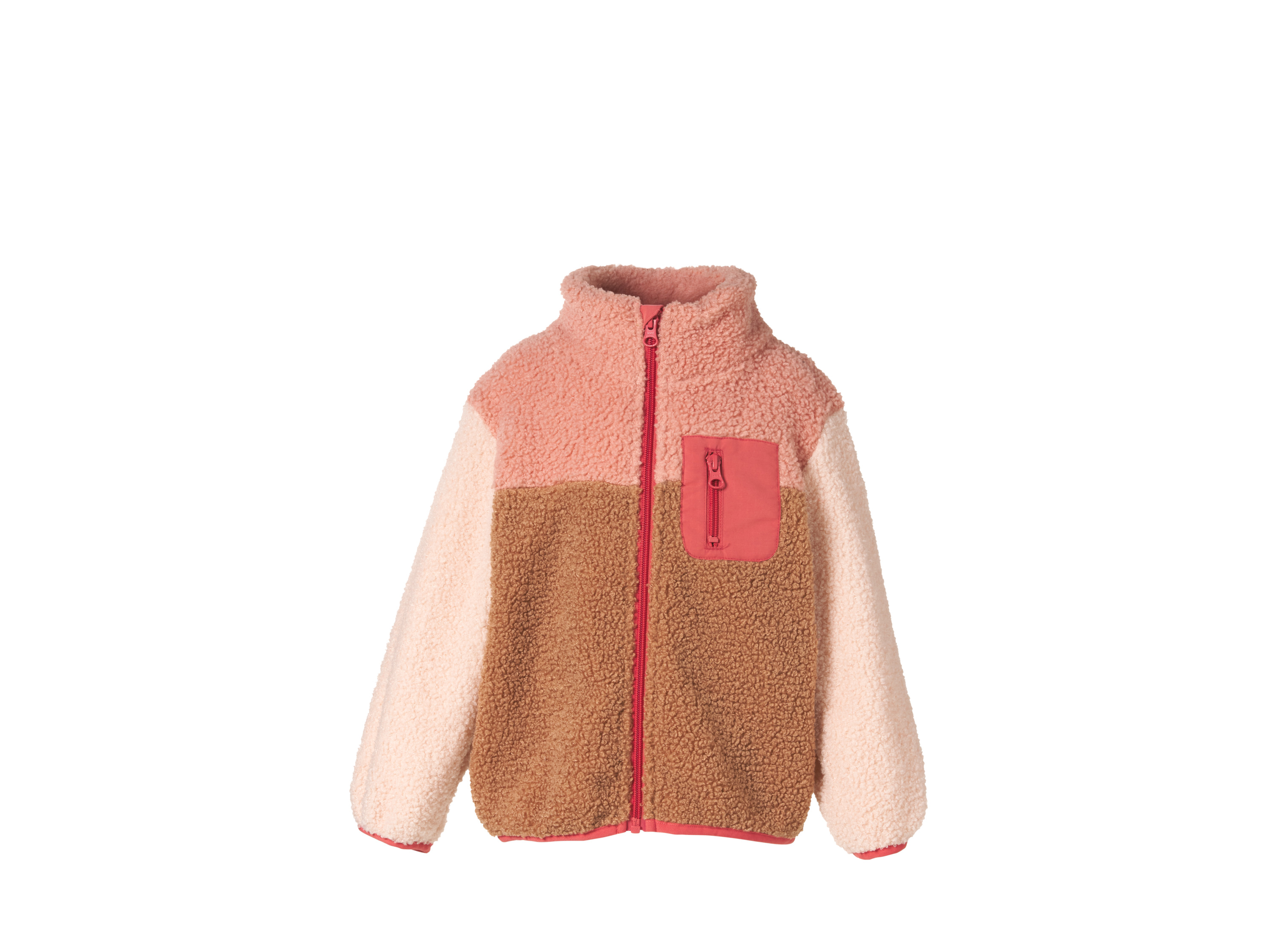LUPILU® Kurtka dziecięca z polaru teddy (różowy/brązowy, 98/104)