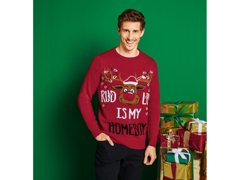 Pełny ekran: LIVERGY® Sweter świąteczny męski z efektem LED - zdjęcie 9