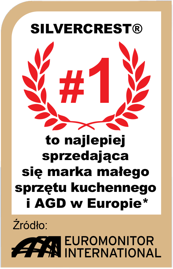 Odznaczenie: Silvercrest to najlepiej sprzedająca się marka małego sprzętu kuchennego i AGD w Europie - źródło Euromonitor international