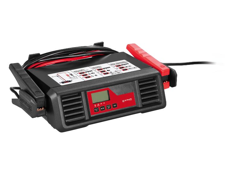 Ładowarka akumulatorowa Ultimate Speed z zaciskami i kablami.