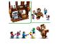 Zestaw Lego Minecraft z brązowym domkiem, minifigurkami i dużą figurką piglina.