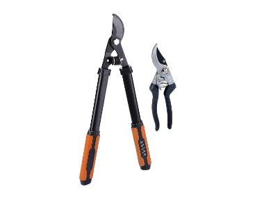 BLACK & DECKER Zestaw narzędzi sekator kowadełkowy + sekator ogrodowy, 2-częściowy.
