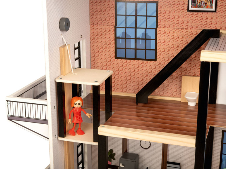 Pełny ekran: Playtive Domek dla lalek XXL z drewna, 54 elementy - zdjęcie 15
