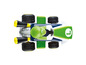 Zielony Mario Kart z czterema kołami