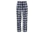 Spodnie do piżamy w kratę w kolorze niebieskim i białym.