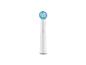 Biała wymienna końcówka do szczoteczki elektrycznej z niebieskim i zielonym włosiem.