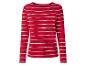 Damska koszulka z długim rękawem w czerwono-białe paski