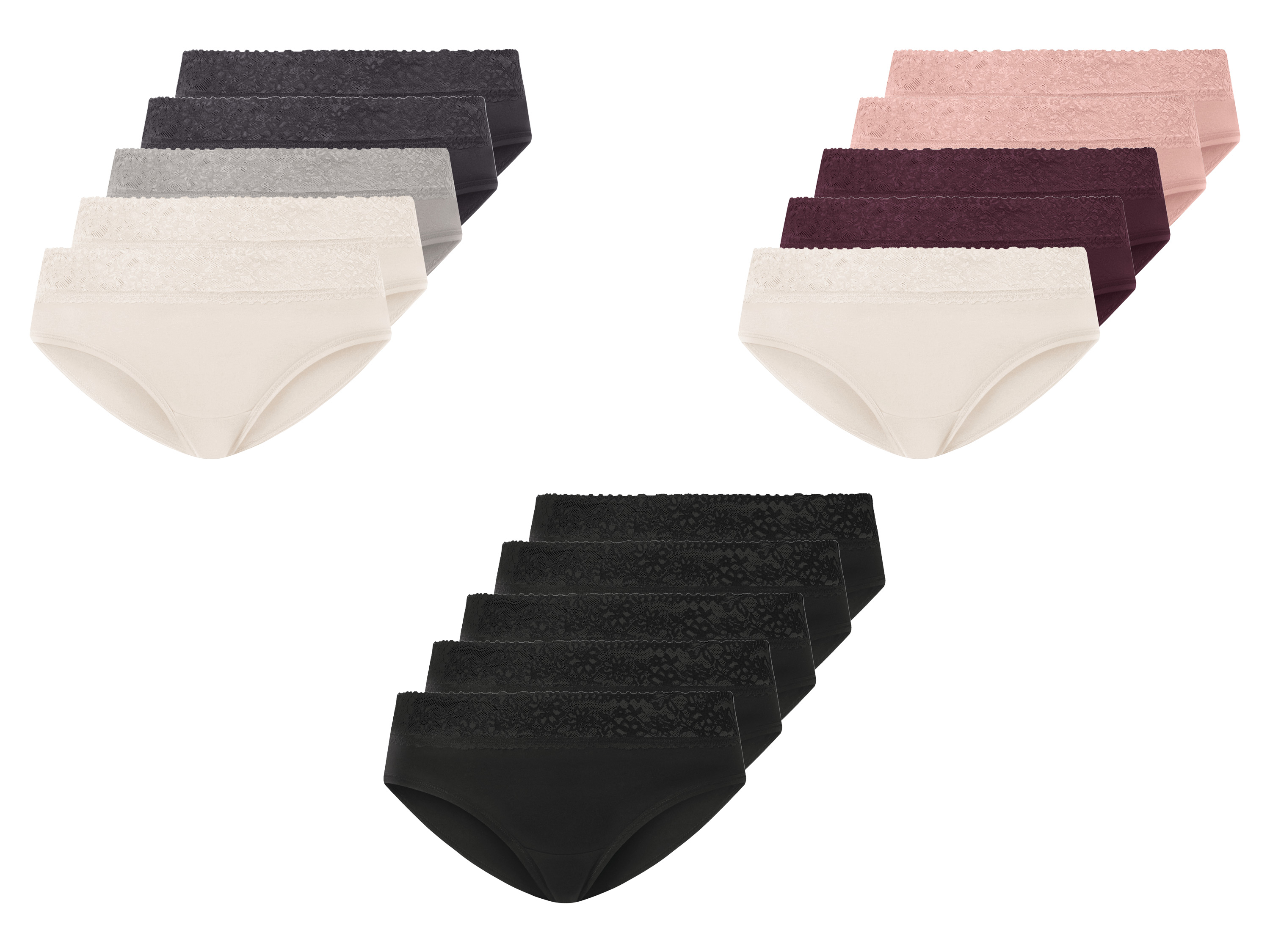 ESMARA® Majtki damskie typu hipster, 5 par