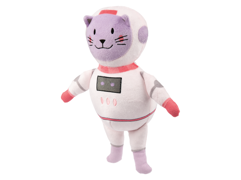 Pluszowa zabawka kota-astronauta.