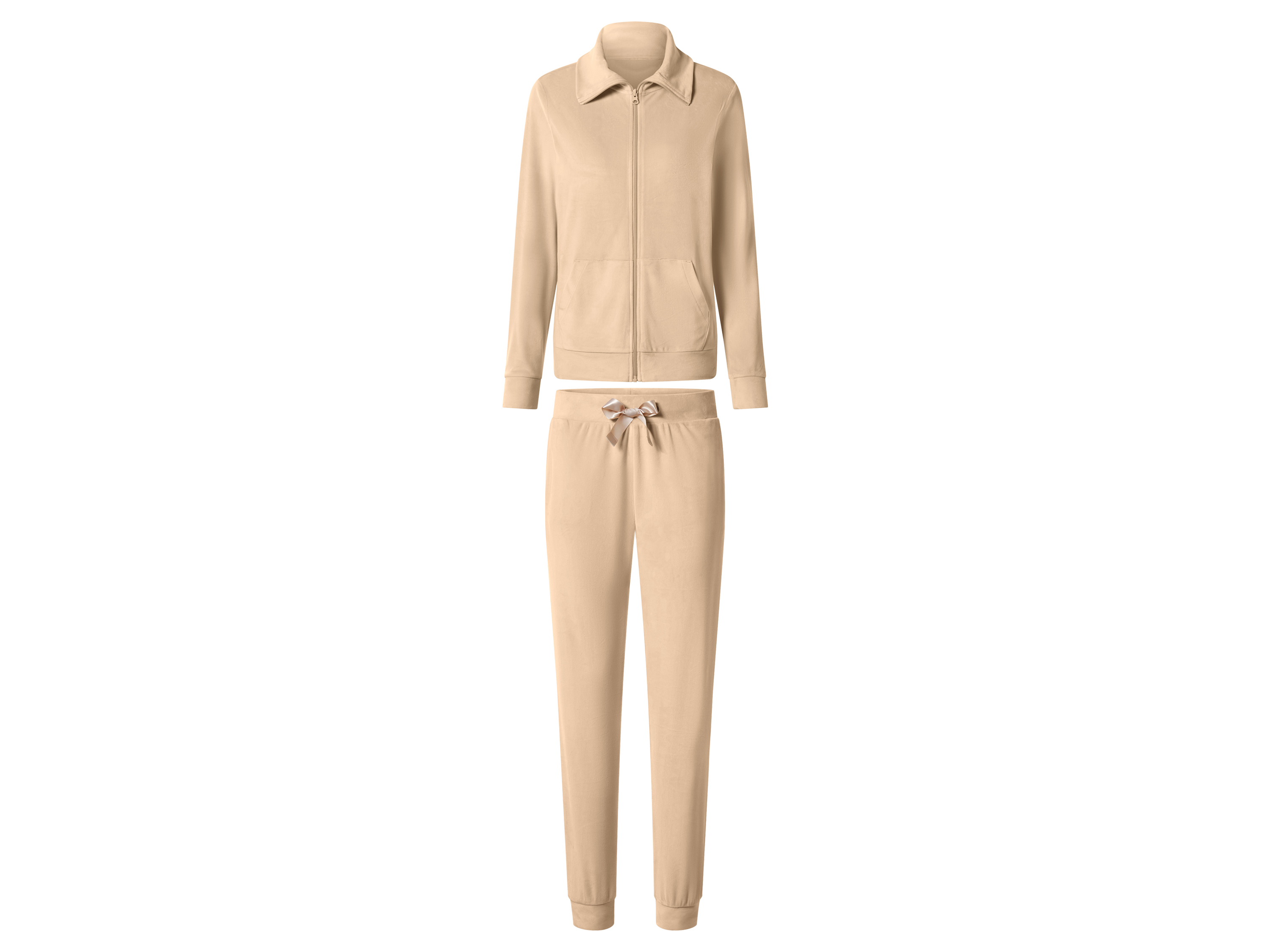 esmara® Dres welurowy damski (Beżowy, XL(48/50))