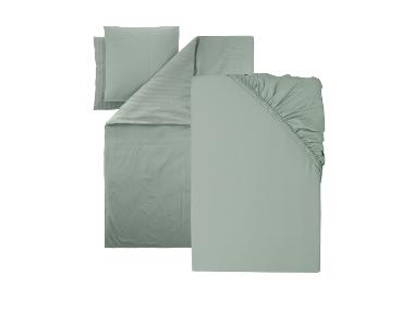 LIVARNO® Zestaw pościeli 160x200 cm z prześcieradłem satynowym z gumką z bawełny i wiskozy bambusowej 140-160x200x27 cm