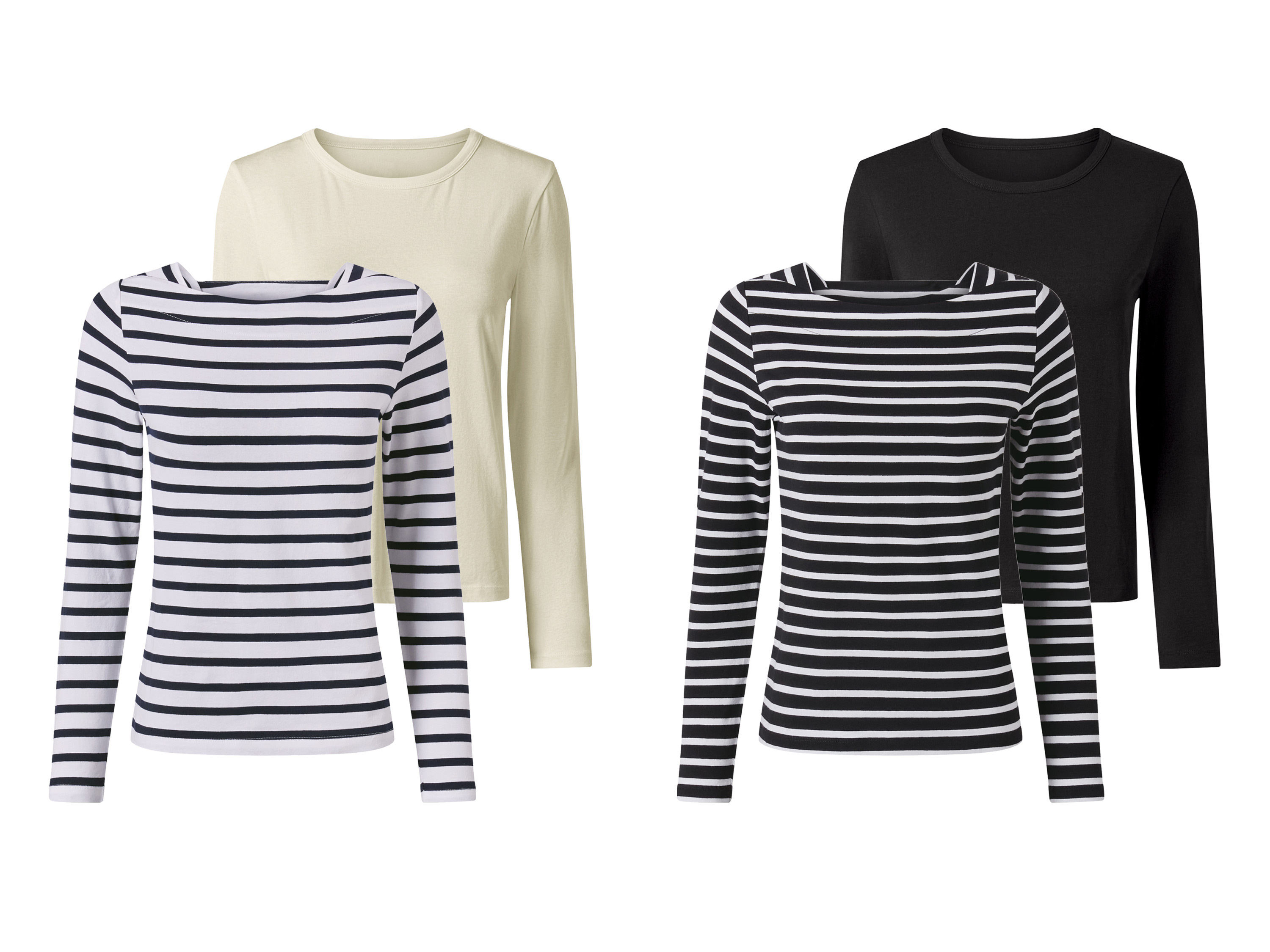 esmara® Koszulki damskie z bawełną, 2 sztuki