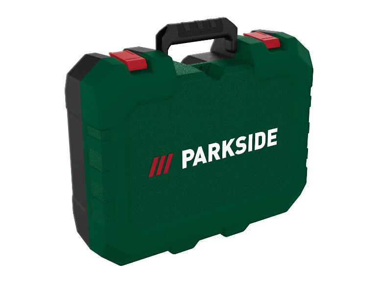 Zielona skrzynka narzędziowa Parkside.