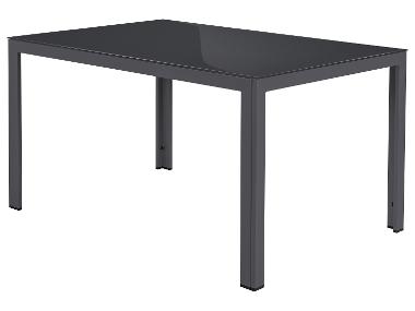 LIVARNO® Aluminiowy stół ogrodowy ze szklanym blatem Houston/Toronto, szary