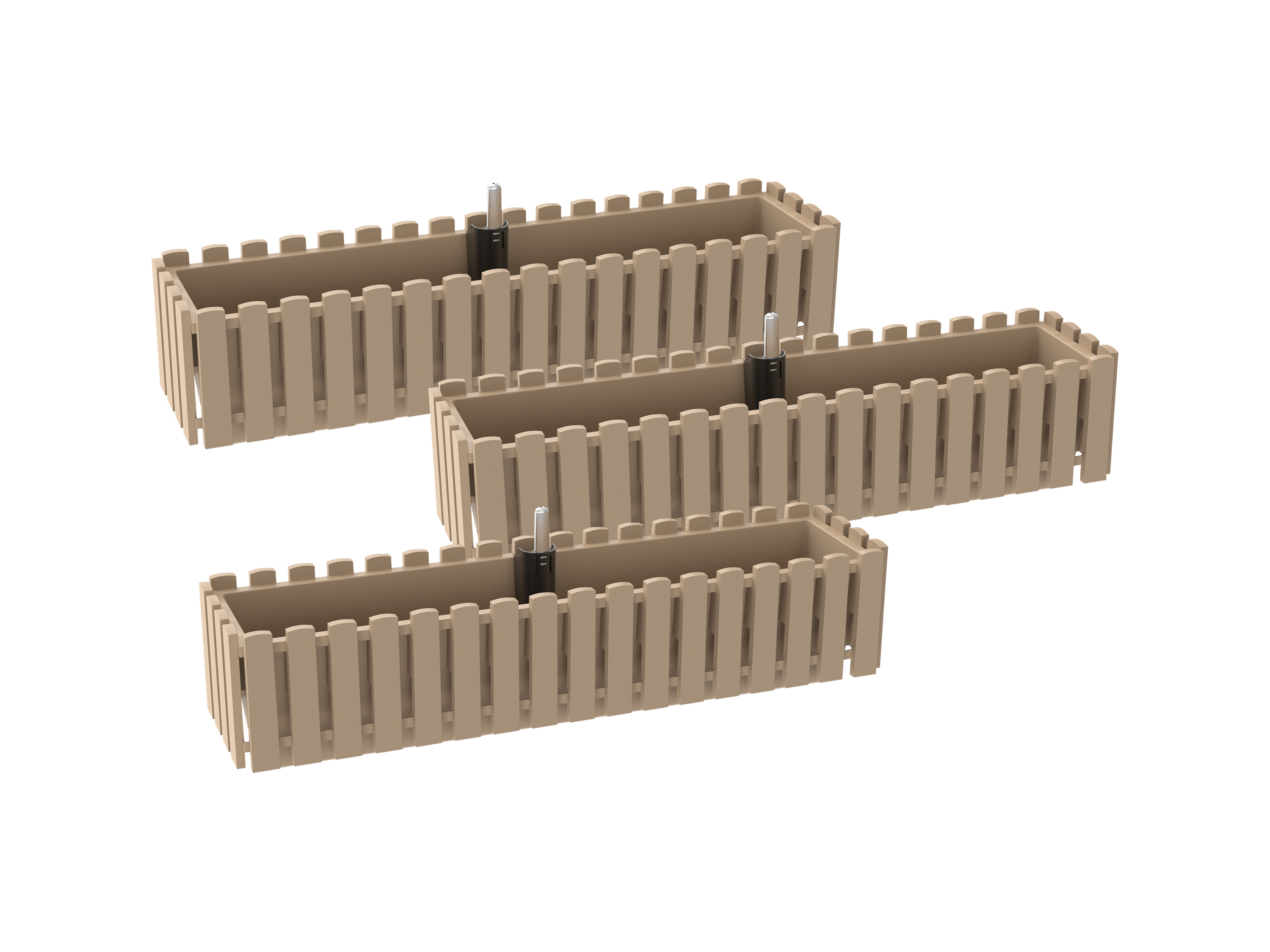 PARKSIDE® Zestaw 3 skrzynek balkonowych, 75 cm