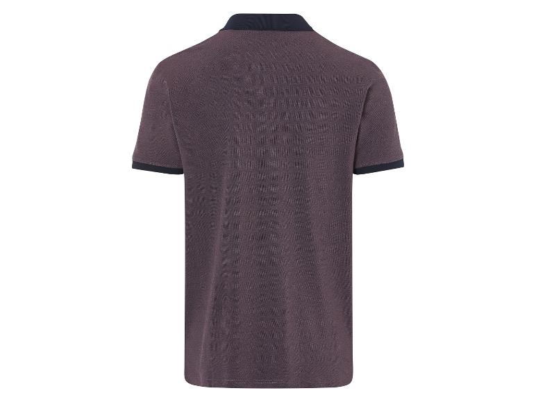 Męska koszula polo z krótkim rękawem, kontrastowy kołnierzyk.