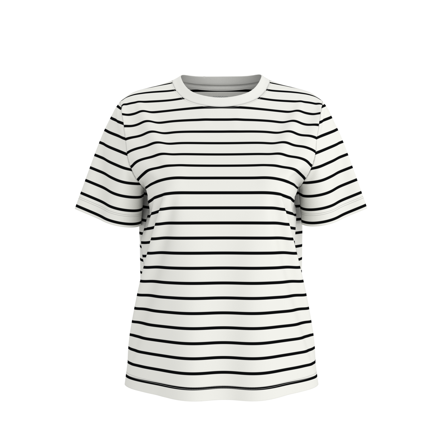 ESMARA® T-shirt damski z czesanej biobawełny GOTS (W paski, L(44/46))