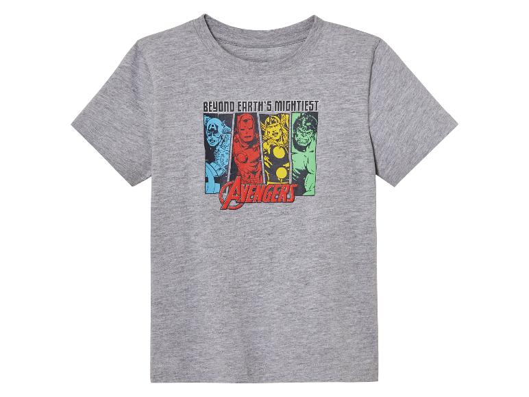 Szary t-shirt z nadrukiem Avengers.