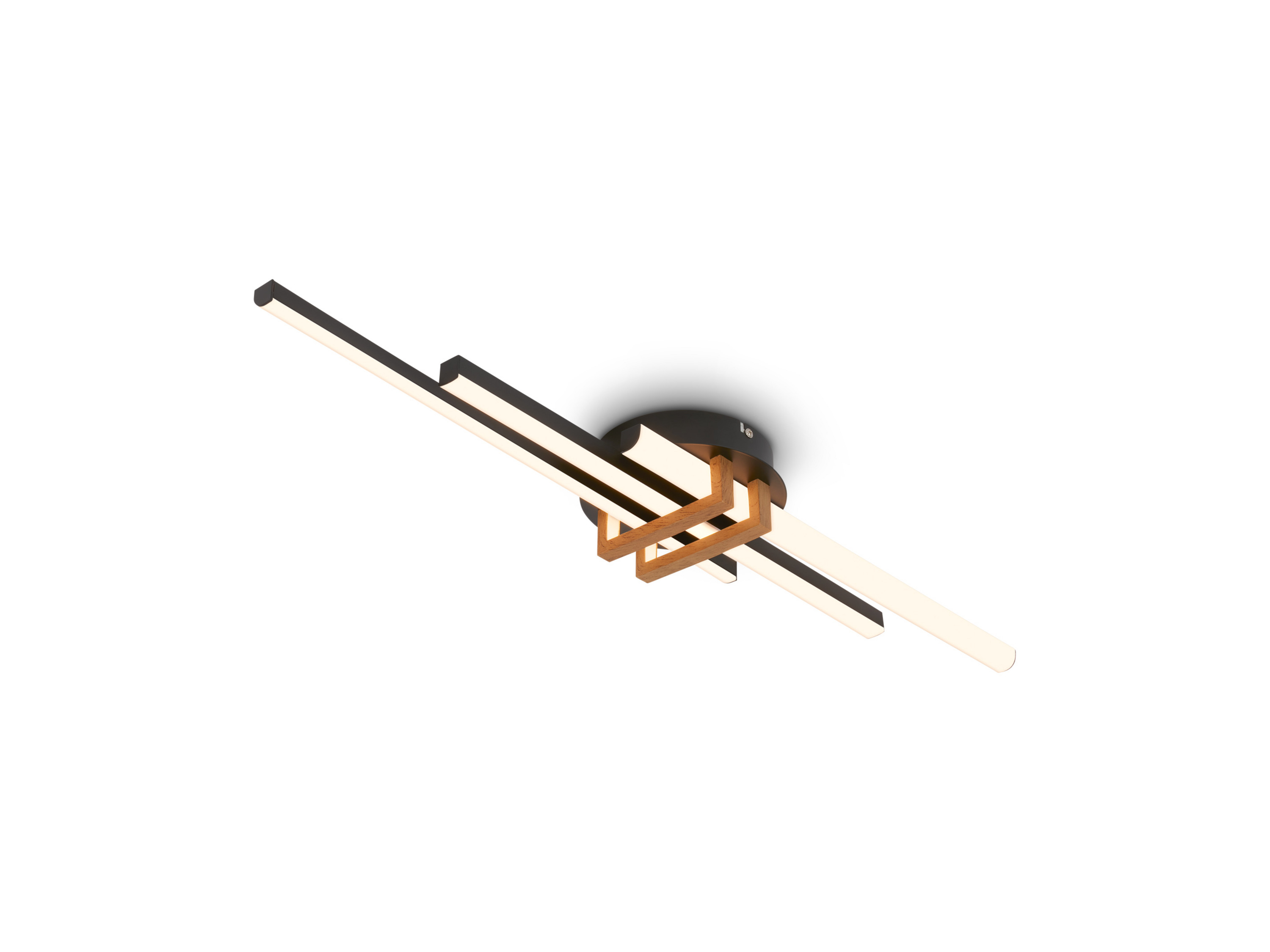 Briloner LED Lampa sufitowa z profilem narożnym (Pasek 3, Drewno, czarny)