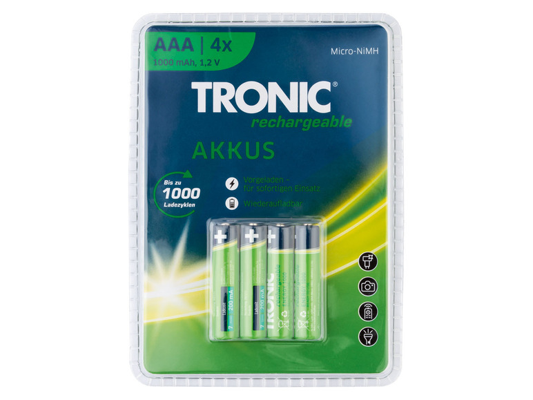 Pełny ekran: TRONIC® Zestaw 4 baterii akumulatorków Ni-MH, 1 zestaw - zdjęcie 2
