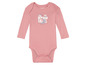 Różowy body z długim rękawem dla niemowlaka z nadrukiem uroczych świnek morskich.