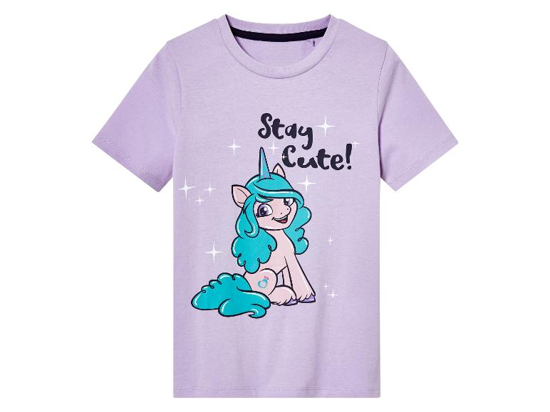 Fioletowy T-shirt z nadrukiem jednorożca i napisem 'Stay Cute!'
