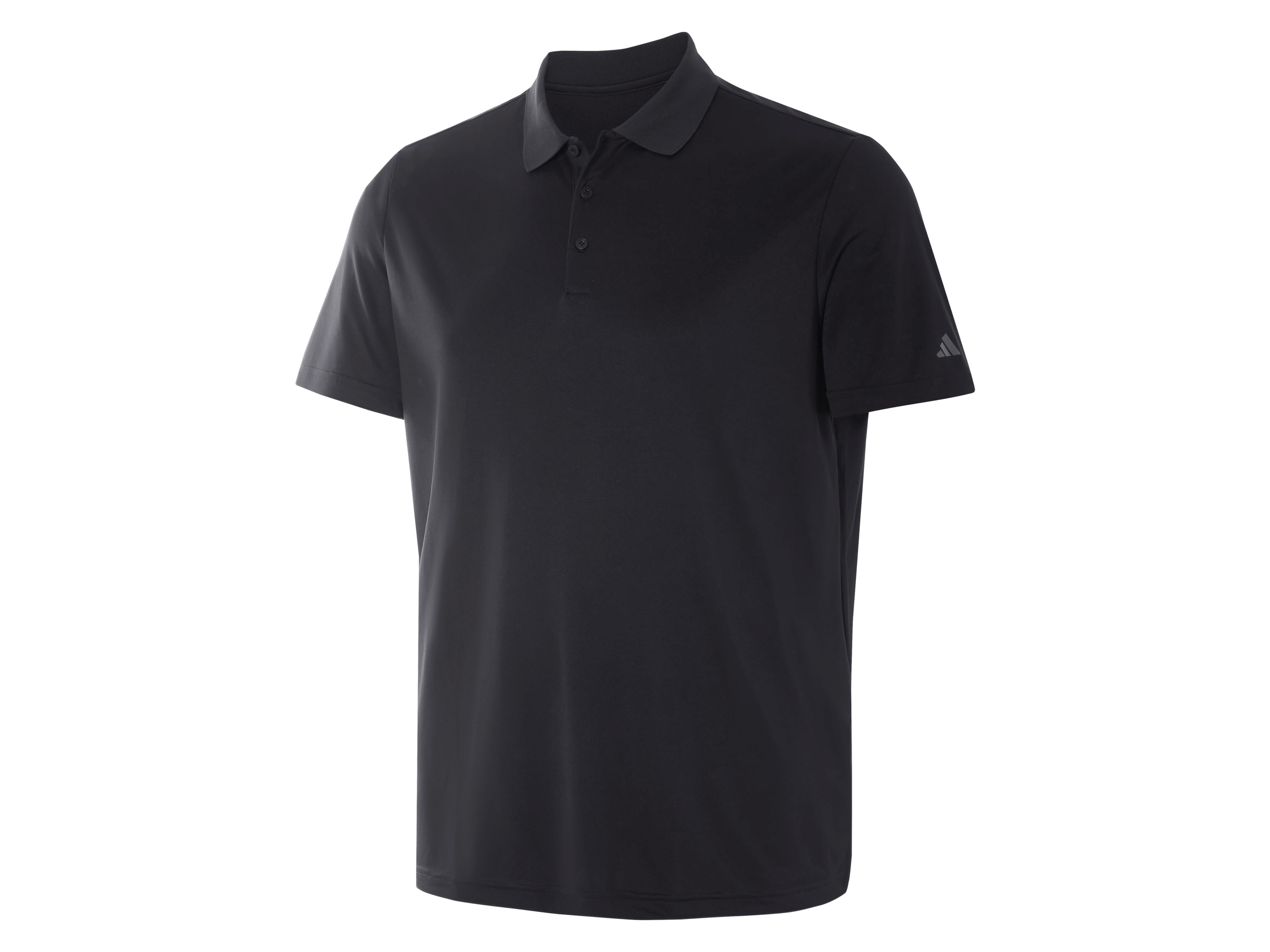 Męska koszulka polo adidas z logo na rękawie (Czarny, L)