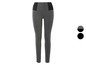 Szare spodnie typu leggings z czarnym pasem w talii.