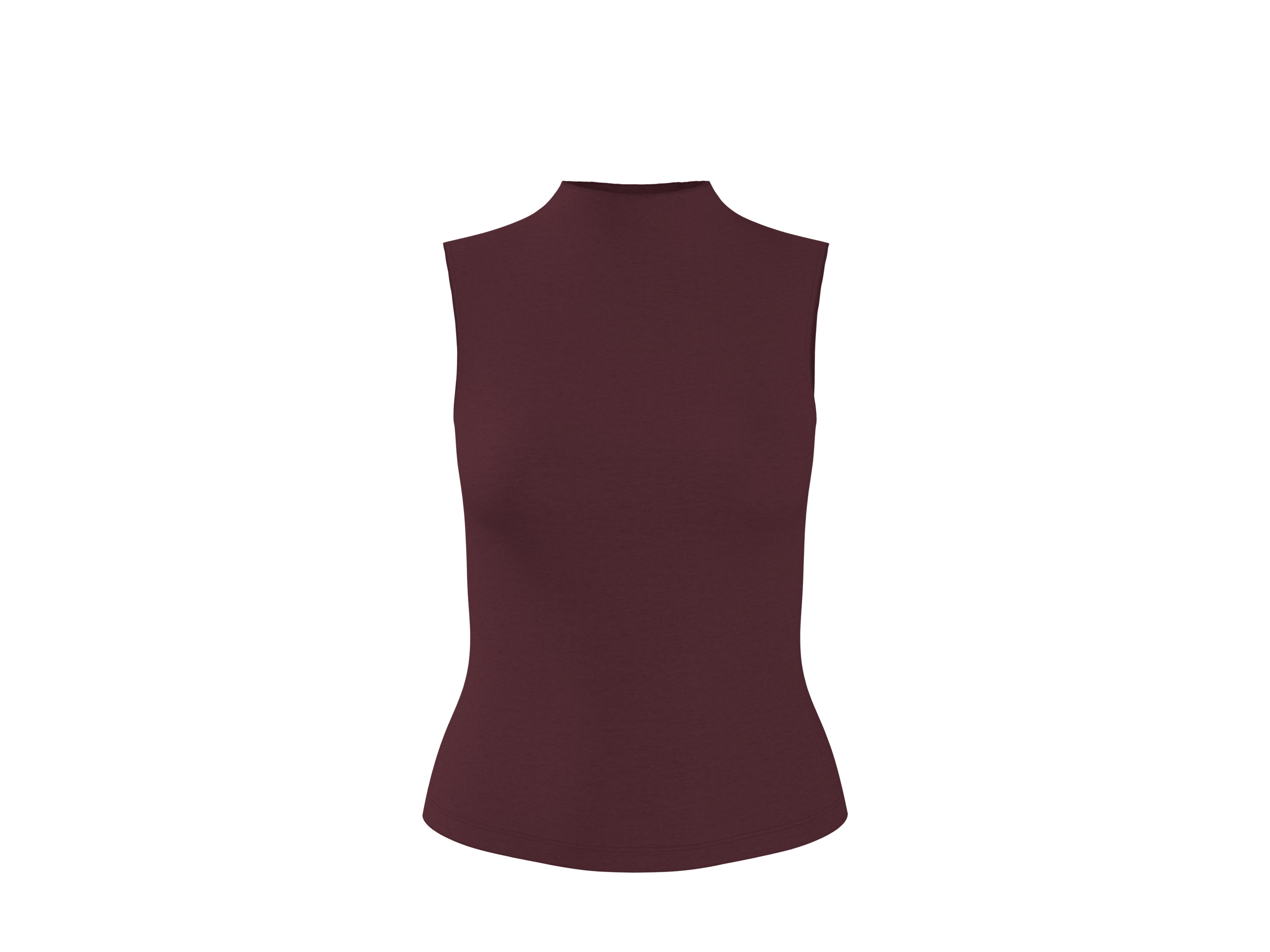 ESMARA® Top damski z bawełną (Bordowy, XL (48/50))