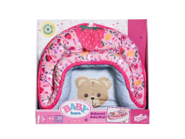 BABY born Babynest Baby Nest z motywem truskawki, odpowiednie dla lalek 34-46cm