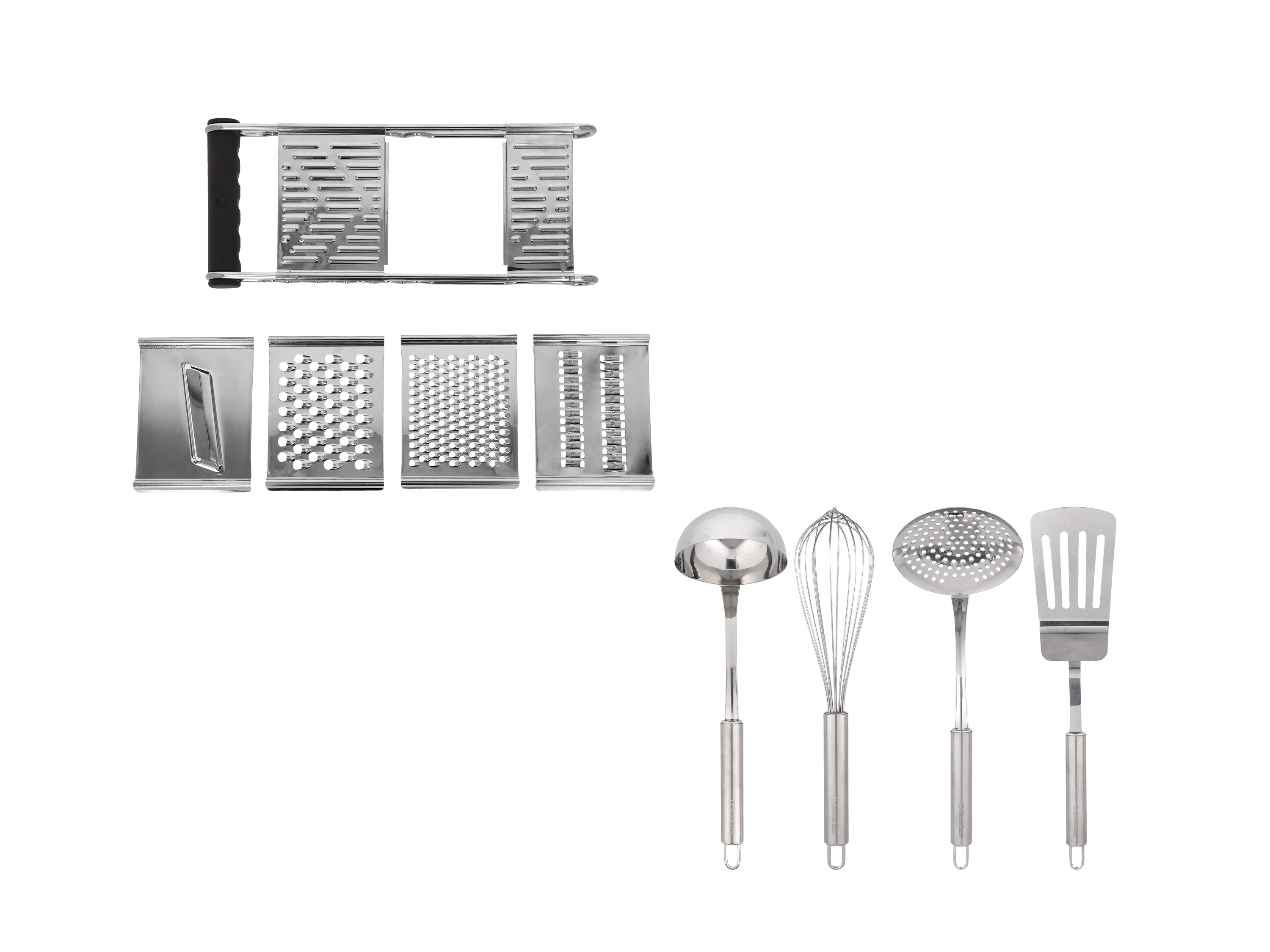 SILVERCREST® Zestaw przyborów kuchennych z wielofunkcyjną tarką ze stali szlachetnej 3 w 1