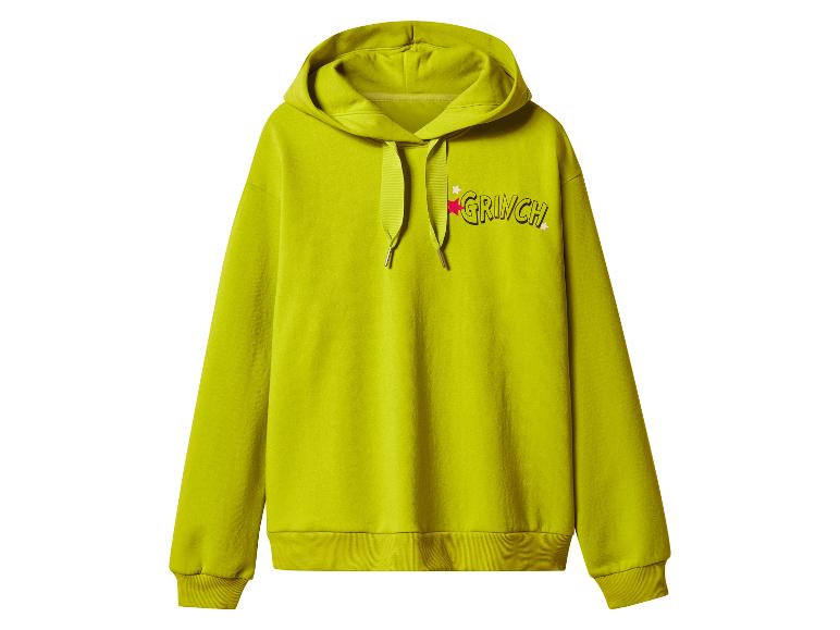 Limunkowa bluza z kapturem z nadrukiem Grinch